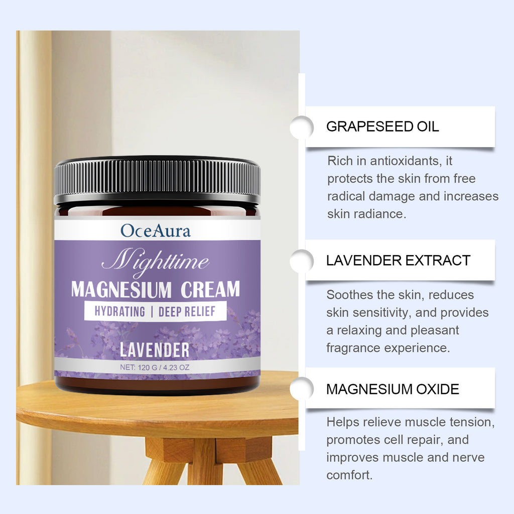 Glamorlush MagCalm – Magnesium Body Cream for Sleep, Sore Muscles & Tension Relief, 120g